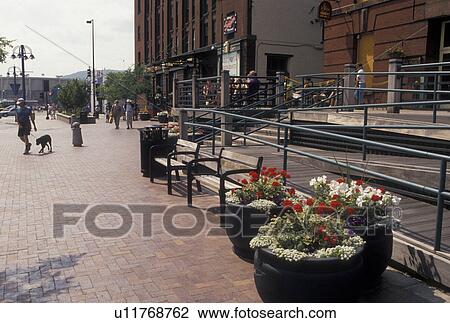 Stock Image -  Duluth, Lake Superior, MN, Minnesota, Dewitt-Seitz Marketplace on the pedestrian street in Canal Park in Duluth.. Fotosearch