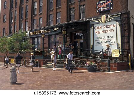 Stock Image -  Duluth, Lake Superior, MN, Minnesota, Dewitt-Seitz Marketplace on the pedestrian street in Canal Park in Duluth.. Fotosearch