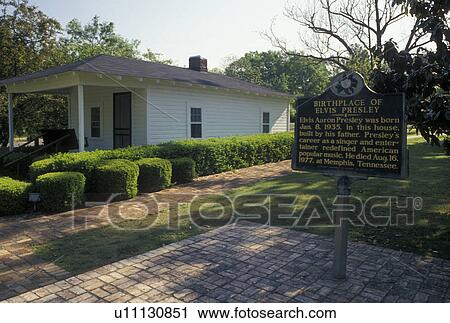 Stock Image -  Elvis Presley, Tupelo, MS, Mississippi, Elvis Presley's Birthplace in Tupelo.. Fotosearch