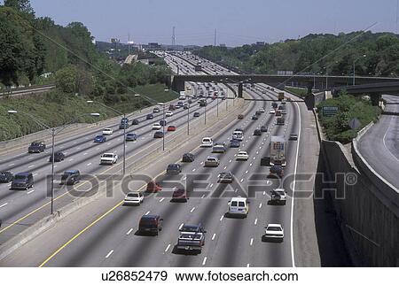 expressway, Atlanta, GA, Georgia, Traffic on Interstate I-85 in Atlanta. View Large Photo Image Stock Photo - expressway, Atlanta, GA, Georgia, Traffic on Interstate I-85 in Atlanta.. Fotosearch