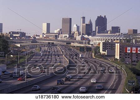 expressway, skyline, Atlanta, GA, Georgia, Skyline of Atlanta from interstate I-85/75 in Atlanta. View Large Photo Image Stock Image - expressway, skyline, Atlanta, GA, Georgia, Skyline of Atlanta from interstate I-85/75 in Atlanta.. Fotosearch