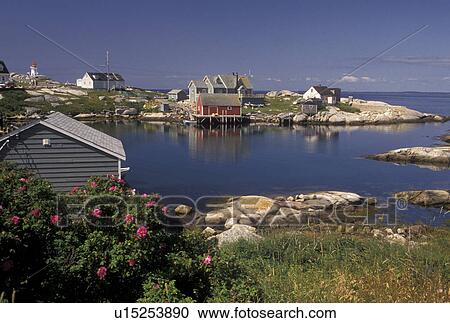 fishing village, Peggy's Cove, fishing boats, Nova Scotia, NS, Canada, Atlantic Ocean, Scenic view of the fishing village of Peggy's Cove in Nova Scotia. View Large Photo Image Stock Image - fishing village, Peggy's Cove, fishing boats, Nova Scotia, NS, Canada, Atlantic Ocean, Scenic view of the fishing village of Peggy's Cove in Nova Scotia. . Fotosearch