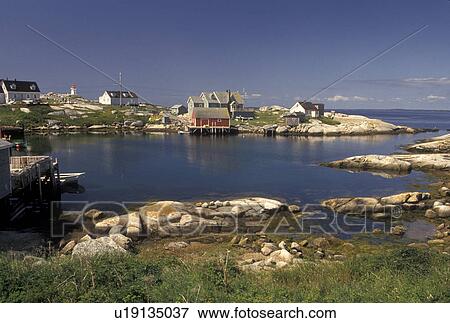 fishing village, Peggy's Cove, fishing boats, Nova Scotia, NS, Canada, Atlantic Ocean, Scenic view of the fishing village of Peggy's Cove in Nova Scotia. View Large Photo Image Stock Photo - fishing village, Peggy's Cove, fishing boats, Nova Scotia, NS, Canada, Atlantic Ocean, Scenic view of the fishing village of Peggy's Cove in Nova Scotia. . Fotosearch