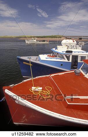 fishing village, Prince Edward Island, Covehead Bridge, Prince Edward Island National Park, P. E. I Canada, Gulf of St. Lawrence, Lobster fishing boats docked in the harbor in Covehead Bridge on Prince Edward Island. View Large Photo Image Stock Image - fishing village, Prince Edward Island, Covehead Bridge, Prince Edward Island National Park, P. E. I Canada, Gulf of St. Lawrence, Lobster fishing boats docked in the harbor in Covehead Bridge on Prince Edward Island.. Fotosearch