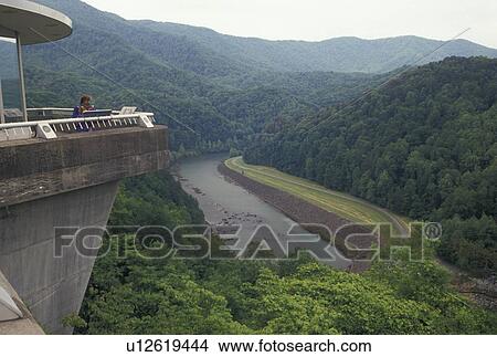 Fontana Dam, NC, North Carolina, Mother and daughter at Fontana Dam overlook, the tallest dam in the Eastern United States, Tennessee Valley Authority. View Large Photo Image Picture - Fontana Dam, NC, North Carolina, Mother and daughter at Fontana Dam overlook, the tallest dam in the Eastern United States, Tennessee Valley Authority.. Fotosearch