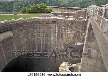 Fontana Dam, NC, North Carolina, Spillway at Fontana Dam, the tallest dam in the Eastern United States, Tennessee Valley Authority. View Large Photo Image Stock Photograph - Fontana Dam, NC, North Carolina, Spillway at Fontana Dam, the tallest dam in the Eastern United States, Tennessee Valley Authority.. Fotosearch