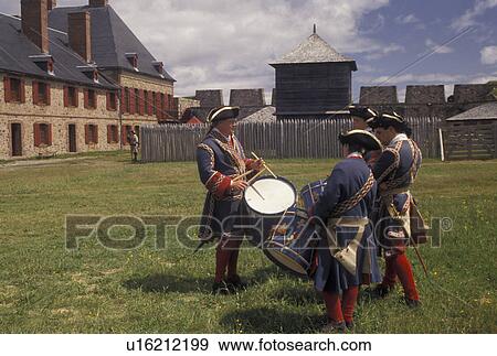 fort, Cape Breton, Nova Scotia, NS, Canada, Atlantic Ocean, Fife and drum corp play at King's Bastion at the Fortress of Louisbourg National Historic Site on Cape Breton Island in Nova Scotia. View Large Photo Image Stock Photo - fort, Cape Breton, Nova Scotia, NS, Canada, Atlantic Ocean, Fife and drum corp play at King's Bastion at the Fortress of Louisbourg National Historic Site on Cape Breton Island in Nova Scotia. . Fotosearch