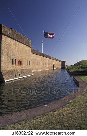 fort, Savannah, GA, Georgia, Fort Pulaski National Monument, an irregular pentagon building surrounded by a moat, in Georgia View Large Photo Image Stock Image - fort, Savannah, GA, Georgia, Fort Pulaski National Monument, an irregular pentagon building surrounded by a moat, in Georgia. Fotosearch