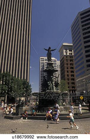fountain, Cincinnati, OH, Ohio, Children playing around fountain at Fountain Square in downtown Cincinnati. View Large Photo Image Stock Image - fountain, Cincinnati, OH, Ohio, Children playing around fountain at Fountain Square in downtown Cincinnati.. Fotosearch