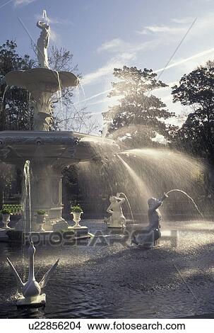 fountain, park, Savannah, GA, Georgia, Fountain, resembling the one in Place de la Concorde in Paris is the centerpiece in Forsyth Park in Savannah. View Large Photo Image Picture - fountain, park, Savannah, GA, Georgia, Fountain, resembling the one in Place de la Concorde in Paris is the centerpiece in Forsyth Park in Savannah. . Fotosearch