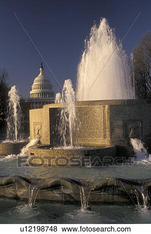 fountain, Washington, DC, Capitol, District of Columbia, Fountain at Union Station with the U. S. Capitol Building in the background in Washington, D. C. View Large Photo Image Stock Photo - fountain, Washington, DC, Capitol, District of Columbia, Fountain at Union Station with the U. S. Capitol Building in the background in Washington, D. C.. Fotosearch