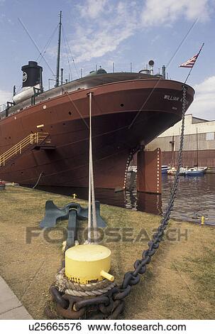 Stock Photograph -  freighter, Duluth, MN, Minnesota, Lake Superior, William A. Irwin Ore Boat docked in Duluth Harbor on the waterfront in Duluth.. Fotosearch