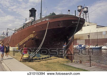 Picture -  freighter, iron, Duluth, MN, Minnesota, Lake Superior, William A. Irwin Ore Boat docked in Duluth Harbor on the waterfront in Duluth.. Fotosearch