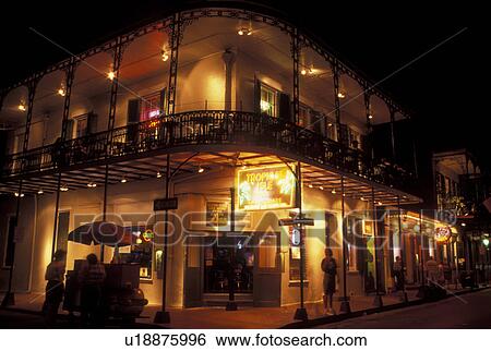 French Quarter, New Orleans, LA, Louisiana, A two story building with cast iron balconies in the French Quarter in New Orleans in the evening. View Large Photo Image Stock Photograph - French Quarter, New Orleans, LA, Louisiana, A two story building with cast iron balconies in the French Quarter in New Orleans in the evening. . Fotosearch