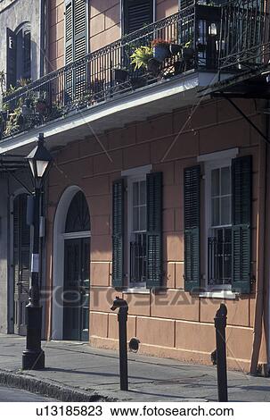 French Quarter, New Orleans, Louisiana, LA, Ornate building with a balcony along the street in the French Quarter in New Orleans. View Large Photo Image Stock Image - French Quarter, New Orleans, Louisiana, LA, Ornate building with a balcony along the street in the French Quarter in New Orleans.. Fotosearch