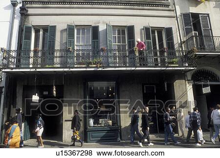 French Quarter, New Orleans, Louisiana, LA, People walking along the street in the French Quarter of New Orleans. View Large Photo Image Stock Photo - French Quarter, New Orleans, Louisiana, LA, People walking along the street in the French Quarter of New Orleans. . Fotosearch