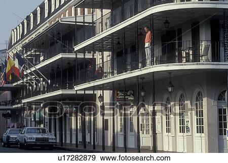 French Quarter, New Orleans, Louisiana, LA, Ornate buildings with balconies along the street in the French Quarter in New Orleans. View Large Photo Image Stock Photo - French Quarter, New Orleans, Louisiana, LA, Ornate buildings with balconies along the street in the French Quarter in New Orleans.. Fotosearch