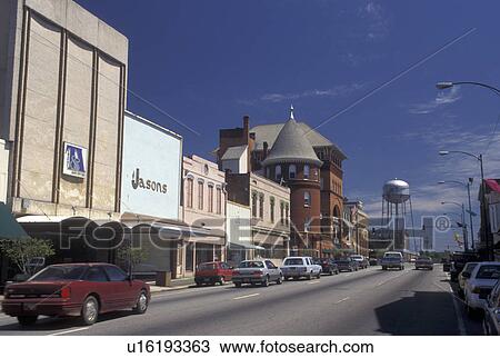 Stock Image -  GA, Georgia, Main street in downtown Americus . Fotosearch