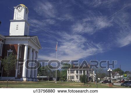 Stock Image -  GA, Lumpkin, Georgia, County Courthouse. Fotosearch