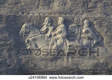 GA, Stone Mountain, Confederate Memorial Carving, Atlanta, Georgia, The Confederate Memorial Carving of President Jefferson Davis, General Thomas Stonewall Jackson and General Robert E. Lee on Stone Mountain at Georgia's Stone Mountain Park in Stone Moun View Large Photo Image Picture - GA, Stone Mountain, Confederate Memorial Carving, Atlanta, Georgia, The Confederate Memorial Carving of President Jefferson Davis, General Thomas Stonewall Jackson and General Robert E. Lee on Stone Mountain at Georgia's Stone Mountain Park in Stone Moun. Fotosearch