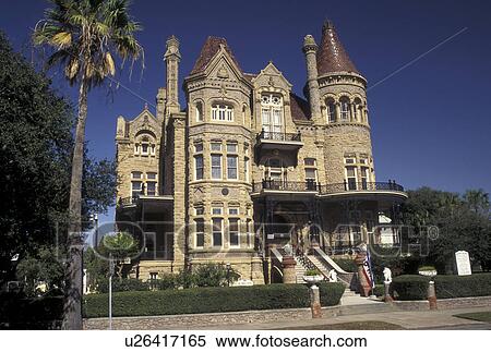Stock Photography -  Galveston, TX, Texas, Gulf of Mexico, Bishop's Palace in Galveston.. Fotosearch