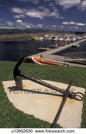 Stock Image -  Gaspe, Gaspe Peninsula, Quebec, Canada, Marina on the Gulf of St. Lawrence in Gaspe on the Gaspe Peninsula in Quebec.. Fotosearch