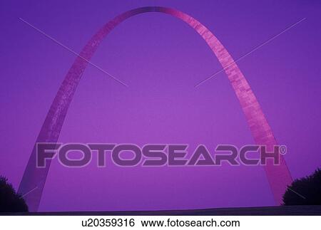 Gateway Arch, St. Louis, MO, Missouri, The Gateway Arch, Jefferson National Expansion Memorial, in Saint Louis at sunset. Gateway to the West. View Large Photo Image Stock Photograph - Gateway Arch, St. Louis, MO, Missouri, The Gateway Arch, Jefferson National Expansion Memorial, in Saint Louis at sunset. Gateway to the West.. Fotosearch