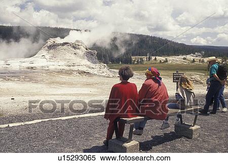 geyser, Yellowstone National Park, WY, Wyoming, People watching Castle Geyser in Upper Geyser Basin in Yellowstone Nat'l Park in Wyoming. View Large Photo Image Stock Photography - geyser, Yellowstone National Park, WY, Wyoming, People watching Castle Geyser in Upper Geyser Basin in Yellowstone Nat'l Park in Wyoming.. Fotosearch