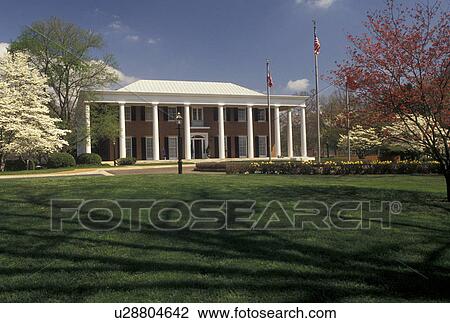 Stock Image -  Governor's Mansion, Atlanta, Georgia, GA, Governor's Mansion in the spring in Atlanta. . Fotosearch