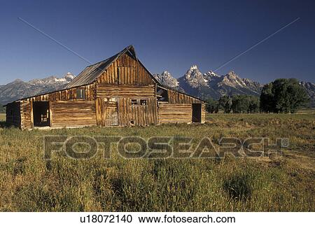 Grand Teton National Park, Jackson Hole, WY, Wyoming, Old wooden barn at Antelope Flats with a view of the Grand Teton Mountains in the background in Grand Teton Nat'l Park in Wyoming. View Large Photo Image Stock Image - Grand Teton National Park, Jackson Hole, WY, Wyoming, Old wooden barn at Antelope Flats with a view of the Grand Teton Mountains in the background in Grand Teton Nat'l Park in Wyoming.. Fotosearch