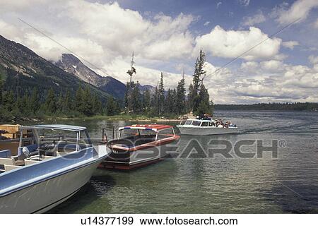Grand Teton National Park, Jenny Lake, WY, Jackson Hole, Wyoming, Boat excursion on Jenny Lake in Grand Teton Nat'l Park in Wyoming. View Large Photo Image Stock Photo - Grand Teton National Park, Jenny Lake, WY, Jackson Hole, Wyoming, Boat excursion on Jenny Lake in Grand Teton Nat'l Park in Wyoming.. Fotosearch