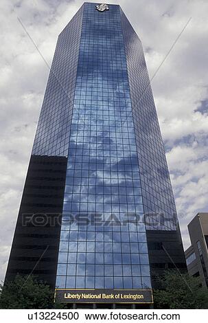 high rise building, Lexington, KY, Kentucky, Reflection of the clouds in the blue glass of the Liberty National Bank of Lexington building in downtown Lexington. View Large Photo Image Stock Image - high rise building, Lexington, KY, Kentucky, Reflection of the clouds in the blue glass of the Liberty National Bank of Lexington building in downtown Lexington.. Fotosearch