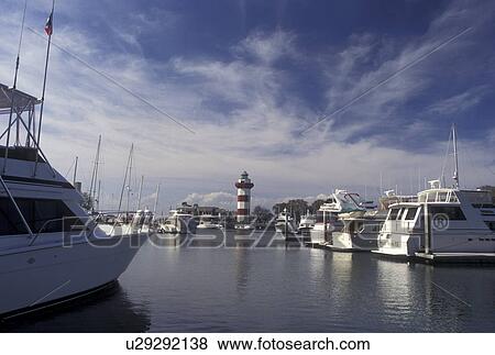 Hilton Head Island, SC, South Carolina, Marina and Lighthouse at Harbour Town Yacht Basin on Hilton Head Island. View Large Photo Image Stock Photo - Hilton Head Island, SC, South Carolina, Marina and Lighthouse at Harbour Town Yacht Basin on Hilton Head Island.. Fotosearch