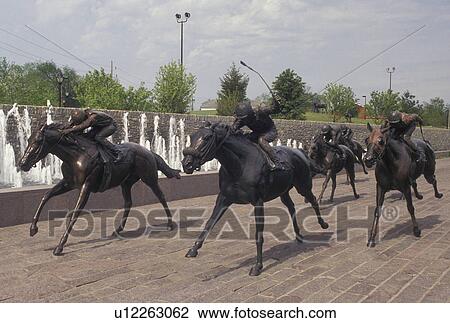 horses, Lexington, KY, Kentucky, Horseracing statue at the entrance to Thoroughbred Park in Lexington. View Large Photo Image Stock Image - horses, Lexington, KY, Kentucky, Horseracing statue at the entrance to Thoroughbred Park in Lexington.. Fotosearch