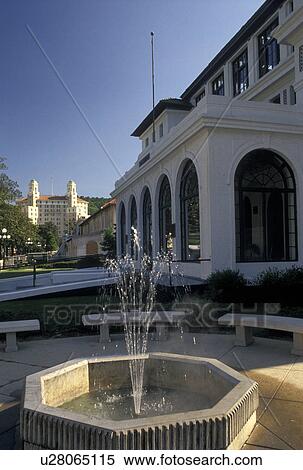 Hot Springs, AR, Arkansas, Bathhouse Row in Hot Springs National Park. View Large Photo Image Stock Photography - Hot Springs, AR, Arkansas, Bathhouse Row in Hot Springs National Park.. Fotosearch