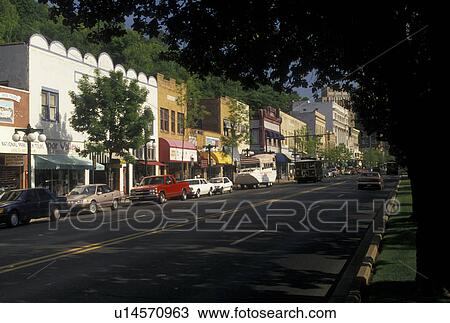 Stock Image -  Hot Springs, AR, Arkansas, Central Avenue in downtown Hot Springs.. Fotosearch