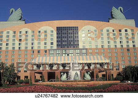 Stock Image -  hotel, Disney World, Orlando, FL, resort, Lake Buena Vista, Florida, Walt Disney World Swan Hotel in Lake Buena Vista.. Fotosearch