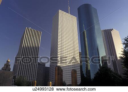 Stock Photo -  Houston, skyline, TX, Texas, Skyline of downtown Houston.. Fotosearch