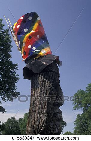 Stock Photo -  indian, Little Rock, AR, Arkansas, Indian sculpture at Arkansas Arts Center at Macarthur Park in Little Rock.. Fotosearch
