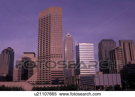 Indianapolis, IN, Indiana, Downtown skyline of Indianapolis at sunset. View Large Photo Image Stock Photography - Indianapolis, IN, Indiana, Downtown skyline of Indianapolis at sunset.. Fotosearch