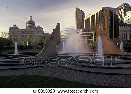 Indianapolis, IN, Indiana, Fountain in park near the State Capitol in downtown Indianapolis. View Large Photo Image Stock Image - Indianapolis, IN, Indiana, Fountain in park near the State Capitol in downtown Indianapolis.. Fotosearch