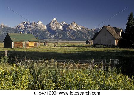 Jackson Hole, Grand Teton National Park, WY, Wyoming, Abandoned ranch at Antelope Flats with a view of the Grand Teton Mountains in the background in Grand Teton Nat'l Park in Wyoming. View Large Photo Image Stock Photo - Jackson Hole, Grand Teton National Park, WY, Wyoming, Abandoned ranch at Antelope Flats with a view of the Grand Teton Mountains in the background in Grand Teton Nat'l Park in Wyoming.. Fotosearch