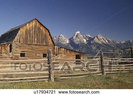 Jackson Hole, WY, Grand Teton National Park, Wyoming, Old barn at Antelope Flats with a view of the Grand Teton Mountains in the background in Grand Teton Nat'l Park in Wyoming. View Large Photo Image Stock Image - Jackson Hole, WY, Grand Teton National Park, Wyoming, Old barn at Antelope Flats with a view of the Grand Teton Mountains in the background in Grand Teton Nat'l Park in Wyoming.. Fotosearch