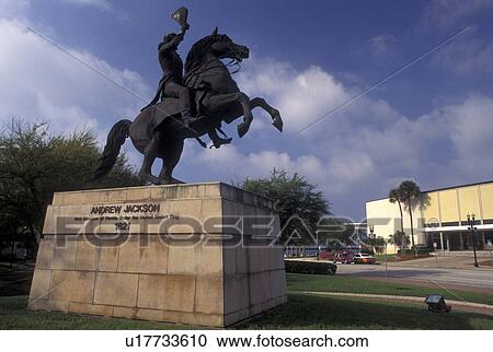 Stock Image -  Jacksonville, FL, Florida, Equestrian Statue of Andrew Jackson.. Fotosearch