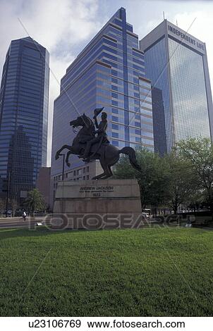 Jacksonville, FL, Florida, Equestrian Statue of Andrew Jackson in downtown Jacksonville. View Large Photo Image Stock Photo - Jacksonville, FL, Florida, Equestrian Statue of Andrew Jackson in downtown Jacksonville.. Fotosearch