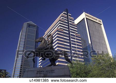 Jacksonville, FL, Florida, Equestrian Statue of Andrew Jackson in downtown Jacksonville. View Large Photo Image Stock Photography - Jacksonville, FL, Florida, Equestrian Statue of Andrew Jackson in downtown Jacksonville.. Fotosearch