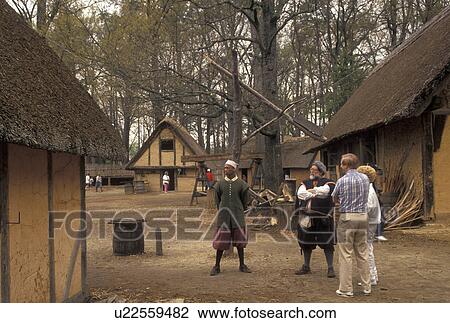 Jamestown, Virginia, VA, Colonial National Historical Park, People dressed in 17th-century attire at James Fort at the Jamestown Settlement a living history complex in Jamestown. View Large Photo Image Stock Image -  Jamestown, Virginia, VA, Colonial National Historical Park, People dressed in 17th-century attire at James Fort at the Jamestown Settlement a living history complex in Jamestown.. Fotosearch