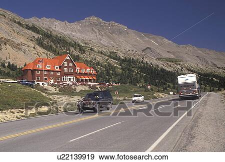 Jasper National Park, Canada, Alberta, Canadian Rockies, Columbia Icefield Centre in Jasper National Park in Alberta. View Large Photo Image Stock Photo - Jasper National Park, Canada, Alberta, Canadian Rockies, Columbia Icefield Centre in Jasper National Park in Alberta.. Fotosearch