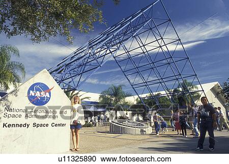 Kennedy Space Center, FL, Florida, Spaceport USA, Entrance to Kennedy Space Center on Merritt Island. View Large Photo Image Stock Image - Kennedy Space Center, FL, Florida, Spaceport USA, Entrance to Kennedy Space Center on Merritt Island.. Fotosearch