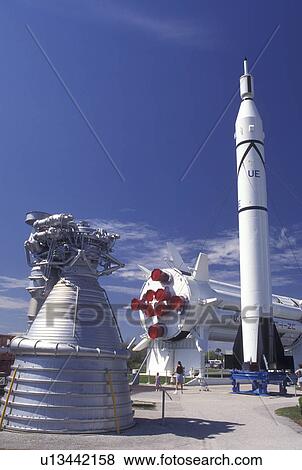 Kennedy Space Center, FL, Florida, Spaceport USA, Rocket Garden at Kennedy Space Center on Merritt Island. View Large Photo Image Stock Photo - Kennedy Space Center, FL, Florida, Spaceport USA, Rocket Garden at Kennedy Space Center on Merritt Island.. Fotosearch